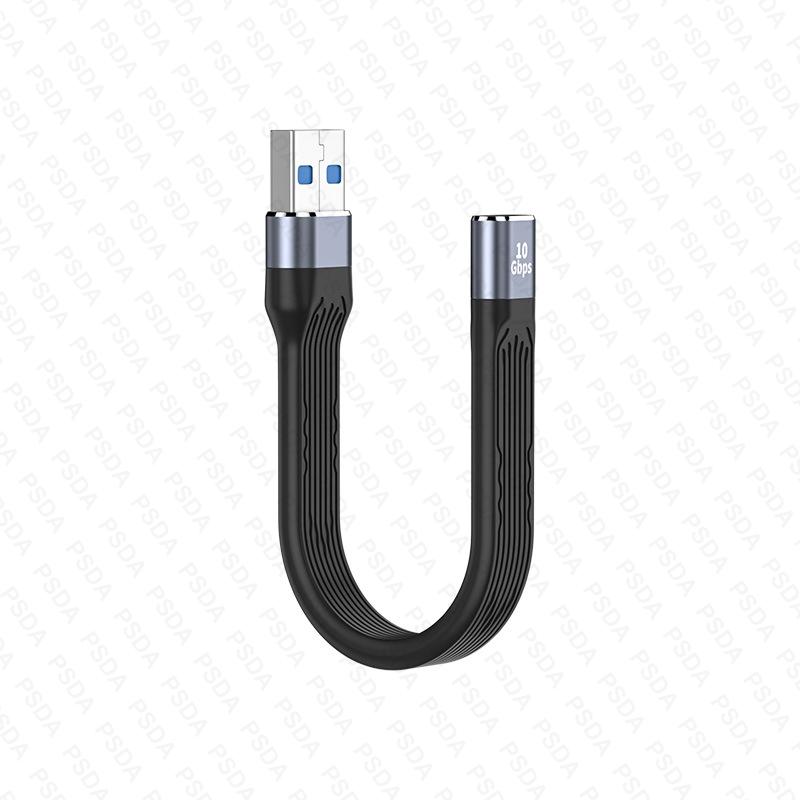 4.0 C Male To 90° Angle C Male Data Short Cable 240W USB Type C 4.0 PD Fast Charging Flat Flex Cable for Smartphone Power Bank