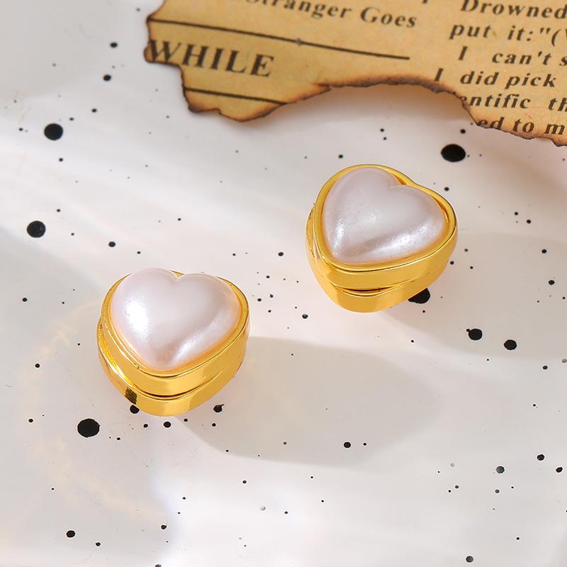Magnet full diamond earrings creative pearl earrings Internet celebrity earrings