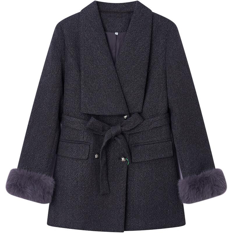 IEF Women's Plus Size French Commuter Wool Blend Coat
