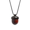 Women Necklace Pine Cone Acorn Gawu Box Long Necklace Female Necklace Braided Rope Ebony Necklace