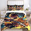 3pcs Anime Character & Pikachu Printed Bedding Set, Soft and Comfortable Quilt Cover for Bedroom, Guest Room (1 Duvet Cover + 2 Pillowcases,