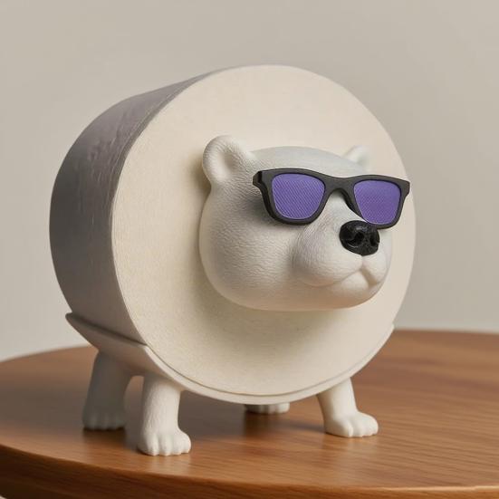 1/2Pcs Tissue Paper Roll Storage Holder Polar Bear Shape