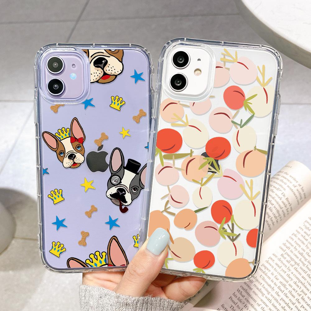 Cartoon Painting for iPhone17Pro for Apple 16 Air Cushion 15 Anti-drop 14 Transparent Mobile Phone Case Soft Case