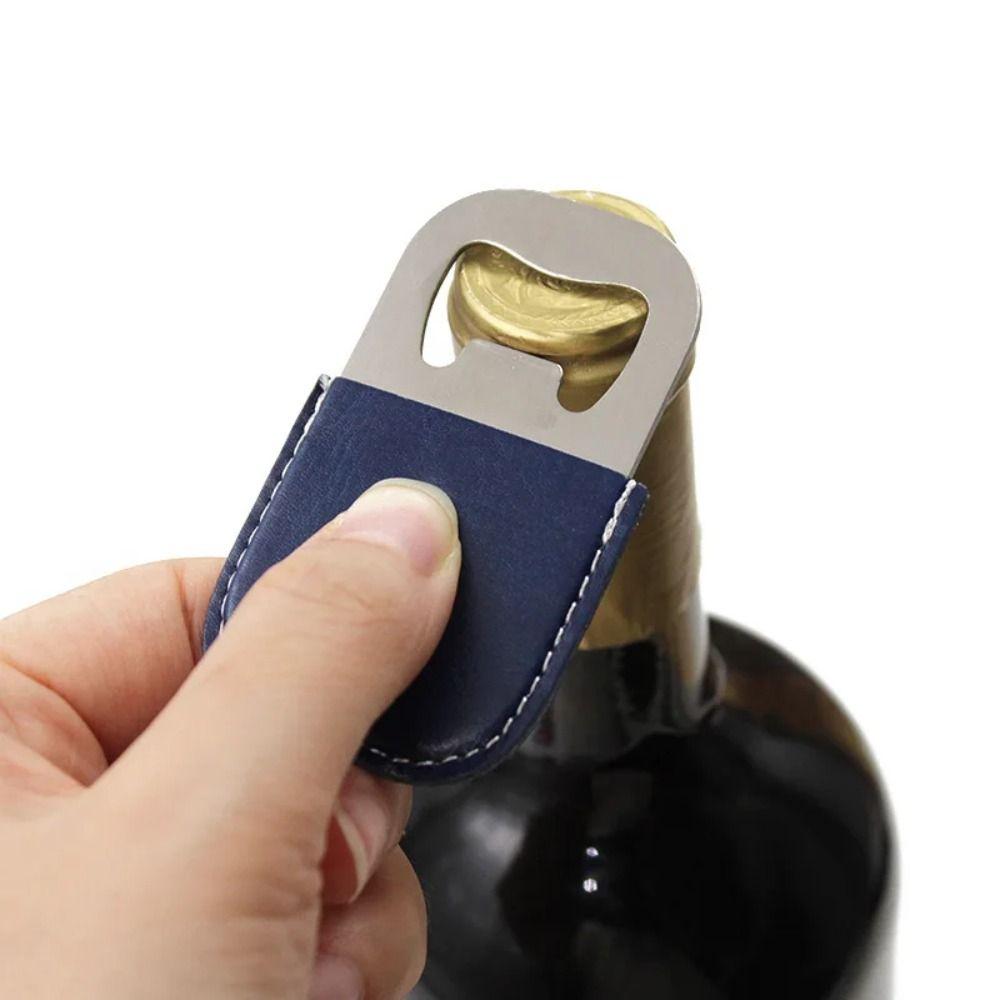 Wine Bottle Opening Fashionable Keyring Leather Kitchen Gadget Bottle Opener Keychain  Outdoor