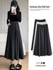 High-Waist Petite A-Line Skirt - Spring/Autumn Medium-Length Skirt with Good Drape