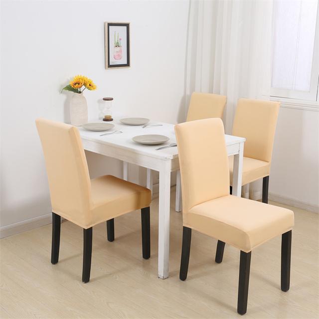1 /2 /4 /6pcs Solid Color Chair Cover Elastic Slipcovers Chair Covers For Kitchen Dining Room Wedding Banquet Home Spandex Stretch