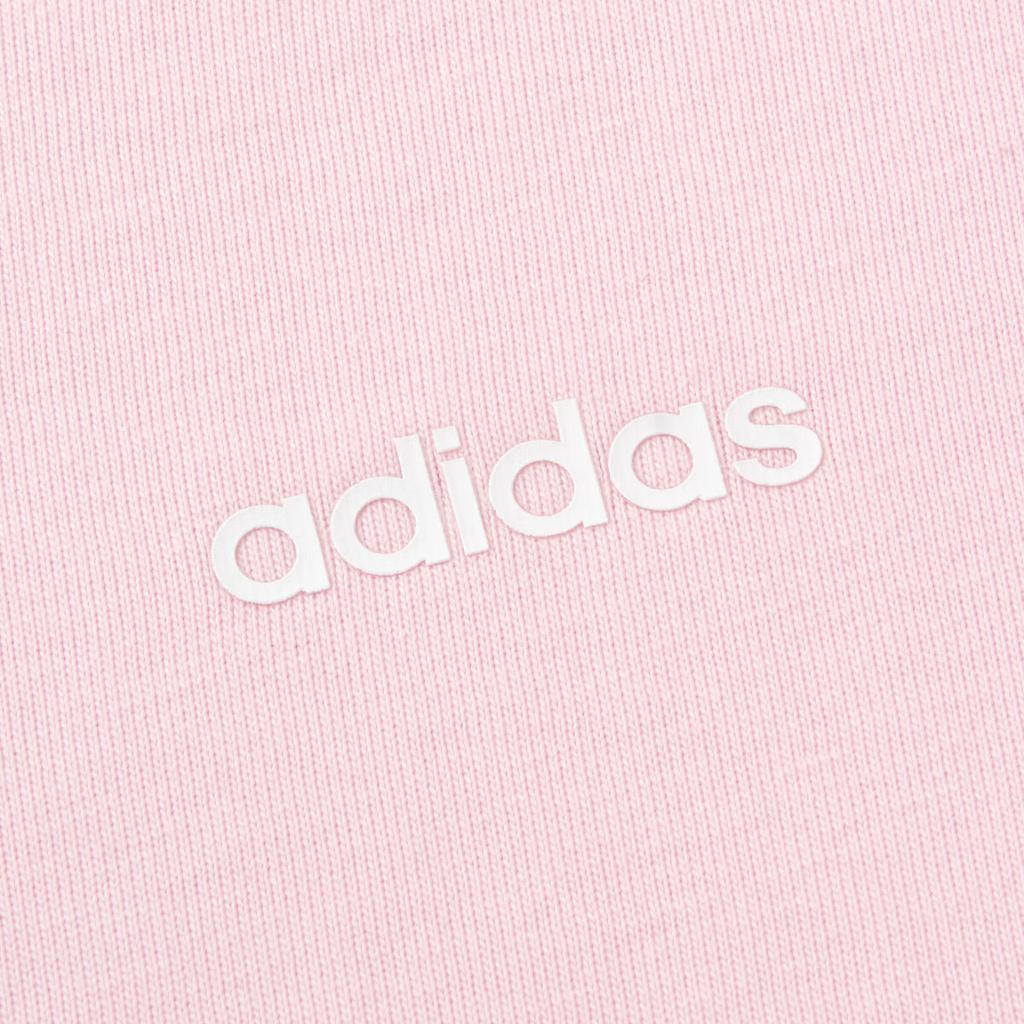 Adidas Solid Color Round Neck Casual Loose Fit Short Sleeve T-Shirt Women Tops Pink JE3573