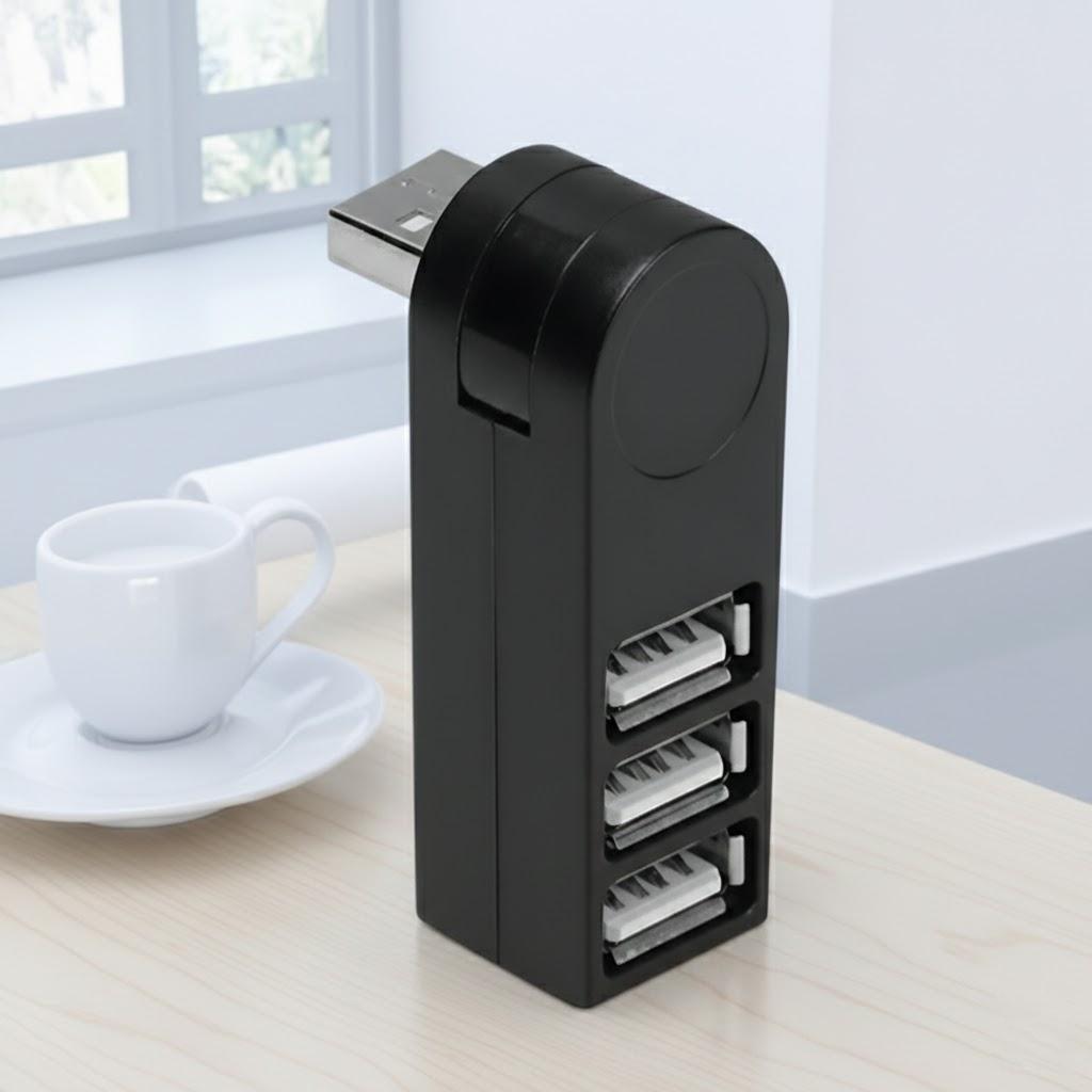 90 180 Degree Rotatable USB 3 0 Hub 3 Port Mini USB Splitter for Laptop PC Portable Hub for Flash Drive Mobile HDD Notebook чёрный