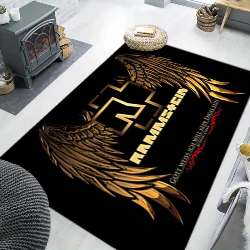 1Pc Rammstein theme Printed rectangle carpet, home door mat, outdoor travel protection carpet A1