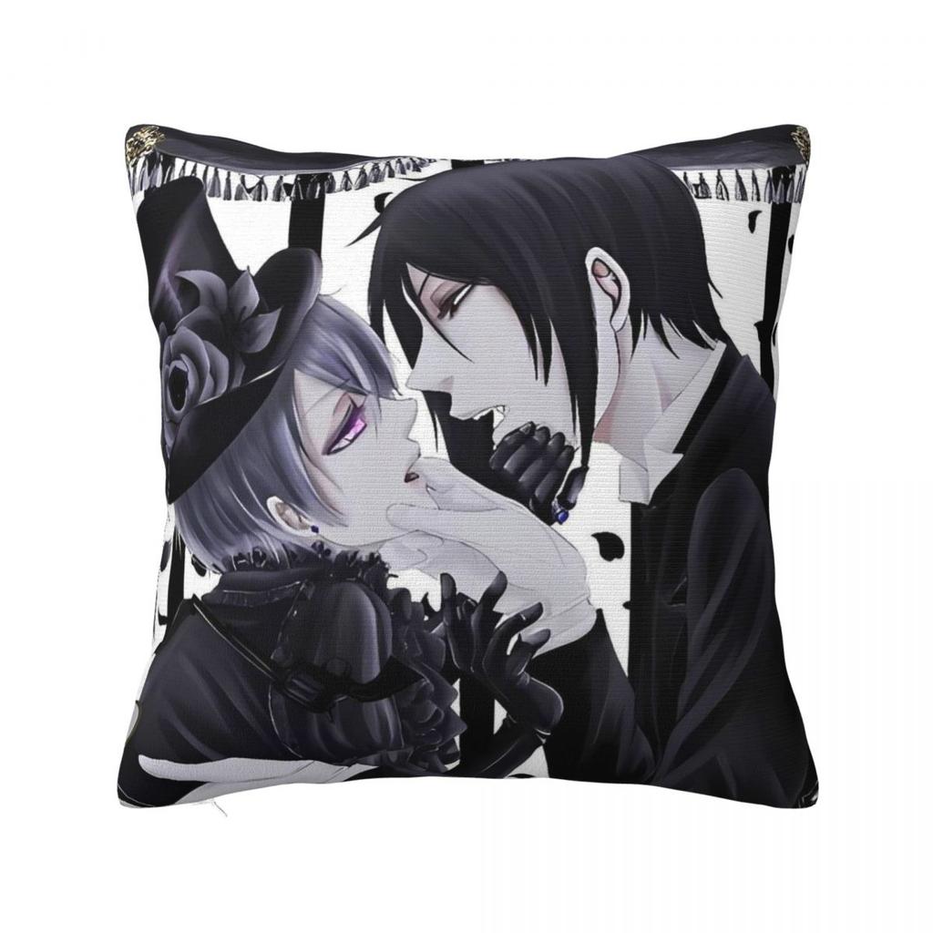Pillow Cover Anime Black Butler Design Cushion Cover Retro Trendy Pillow Case For Sofa Car Home Decor Pillowcases