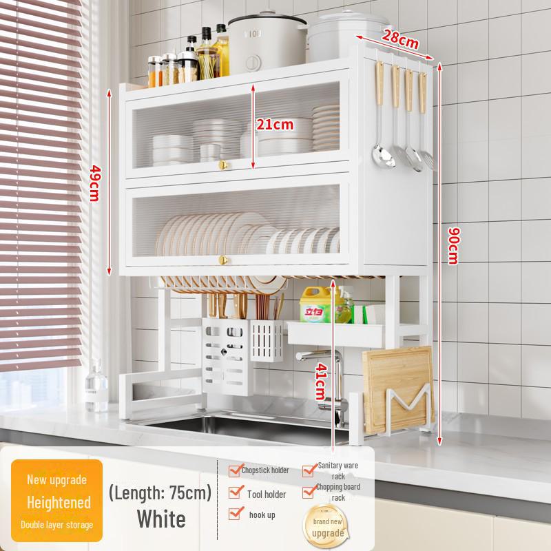 "Multifunctional Kitchen Sink Dish Storage & Drain Rack"