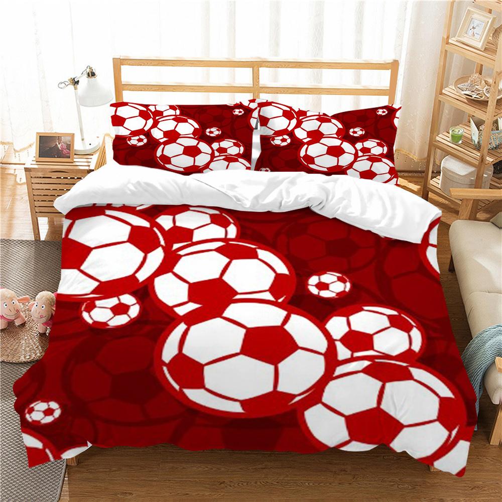 3D Fußball Druck Bett Anzug Bettwäsche Quilt Abdeckung Hause Bettwäsche Kinder Geschenk Mikrofaser Tröster Atmungsaktive Bettbezug