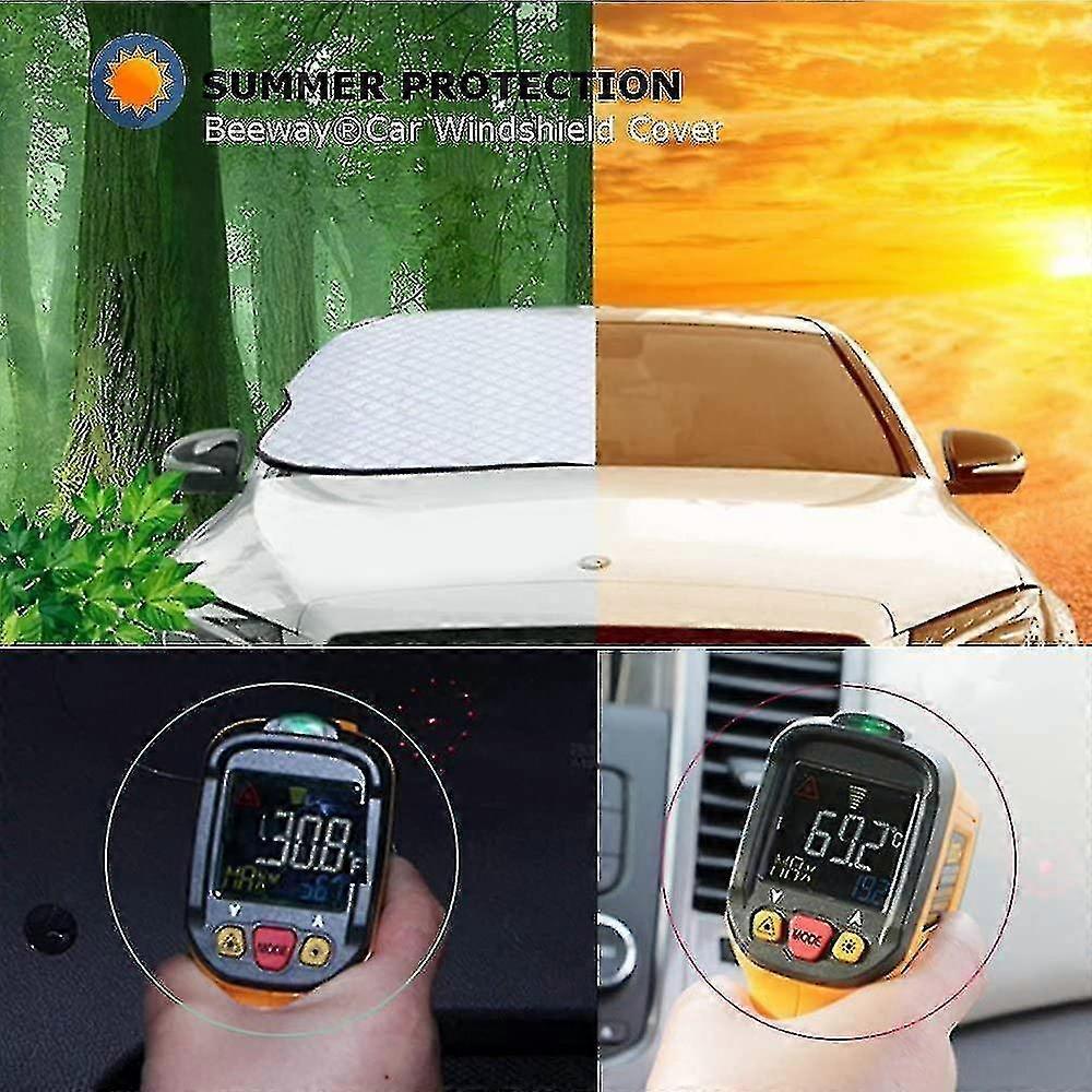 Car Windshield Cover, Heavy Duty Ultra Thick Protective Windscreen Cover - Snow Ice Frost Sun Uv Dust Water Resistent - Pefect Fit For Cars Suvs All Y