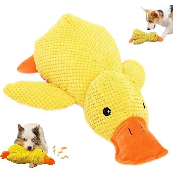 Mellow Dog Calming Duck, 2025 New Yellow Duck Dog Toy, The Mellow Ducks Calming Pillow, Dogs Ducks Toy with Quacking Sound for Indoor Dogs (Yellow)