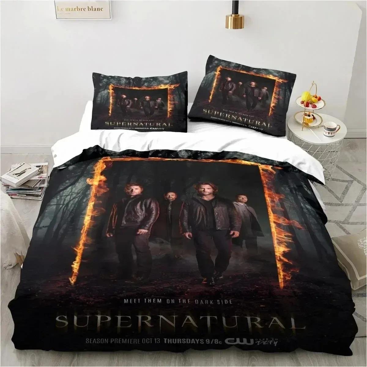 

Supernatural Logo Bedding Set Duvet Cover Bed Set Quilt Cover Pillowcase Comforter King Queen Size Boys Adult Bedding Set 70x133cm 2pcs