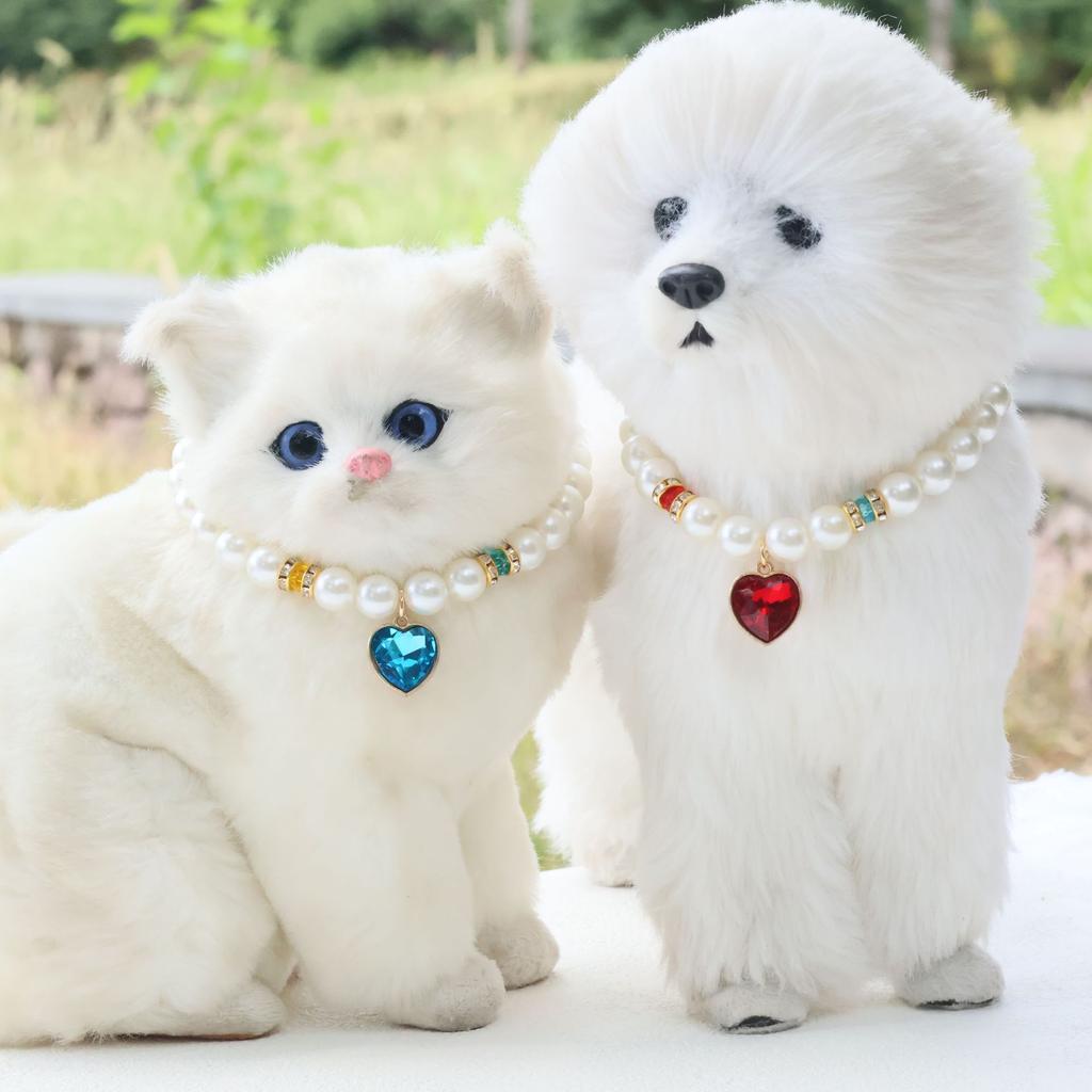 New Hot Selling Pet Pearl Necklace Devon Cat Color Vintage Fashion Pearl Collar Dog Pendant Accessories