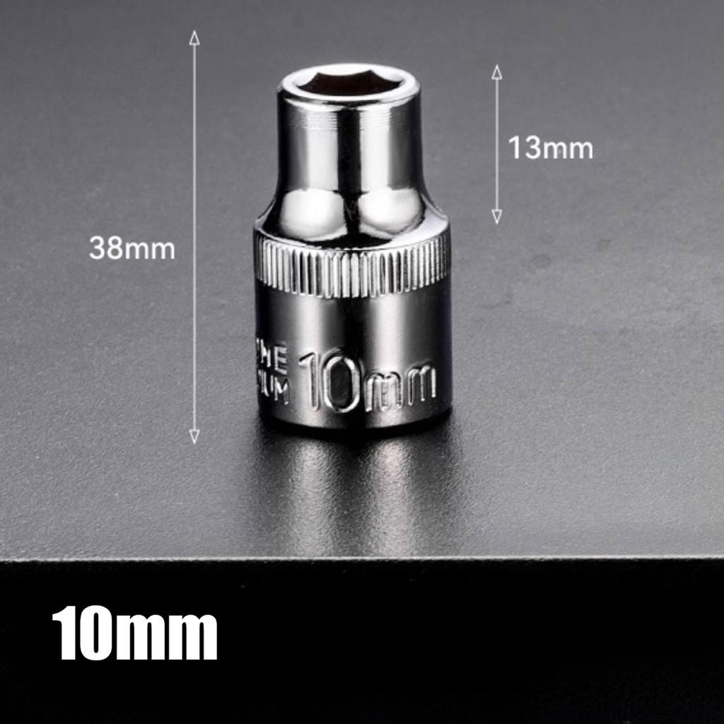 1pc 8-32mm Hex Socket Wrench Head Set 1/2 Short Long Socket Deep Nut Driver Sleeve Spanner End Ratchet Tool With Holder
