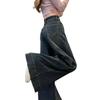 Trendige personalisierte Doppelknopf-Weitbeinjeans Damen Frühling und Herbst neu Bodenhosen High-Waist-Weitbeinjeans Tide