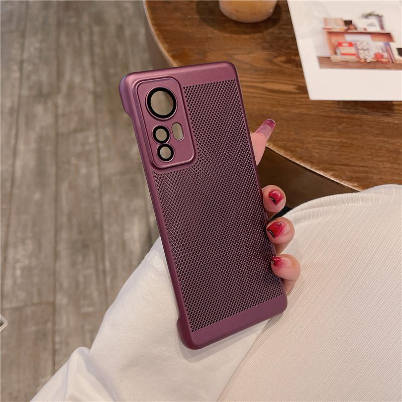 

Безрамный теплоотводный чехол с пленкой для линз для Xiaomi 12 12x 12s 13 Pro Lite Civi2, дышащая охлаждающая сетка, жесткий чехол для ПК, защитная задняя крышка For Xiaomi Civi 2 вино красного