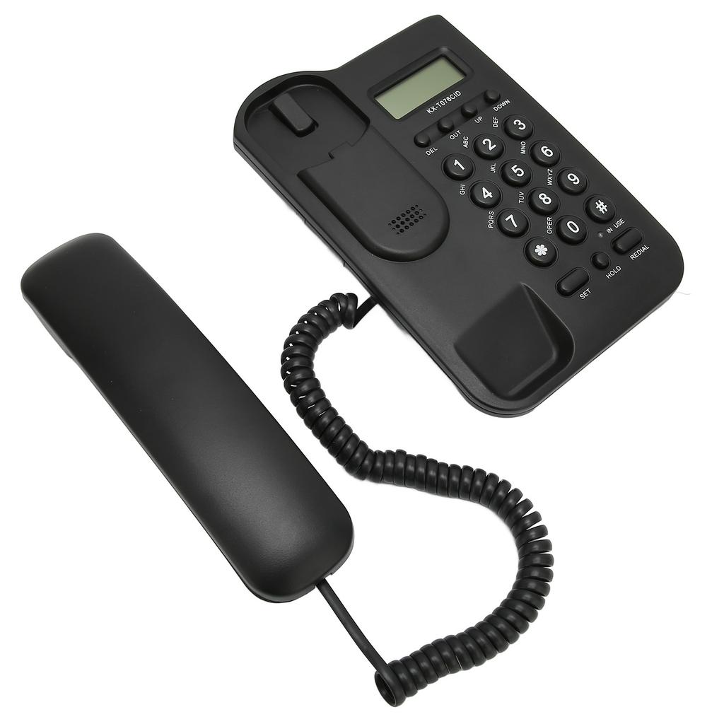 Tischtelefon Anrufer-ID Wandhalterung Minimalistisch Kabelgebundenes Haustelefon für Zuhause Hotel Telefonleitung