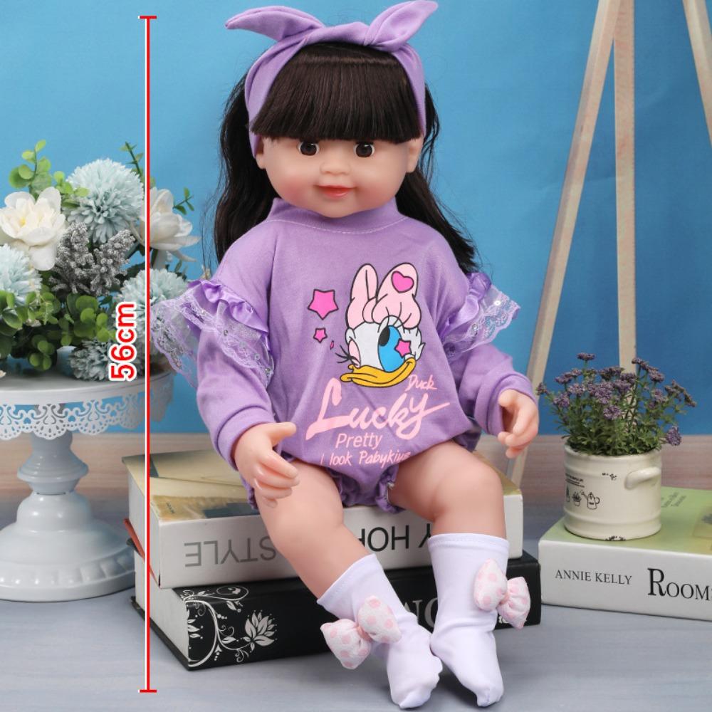 56Cm Reborn Simulation Barbie Gift Doll Baby Soft Gel Girl Toy Set Children's Doll