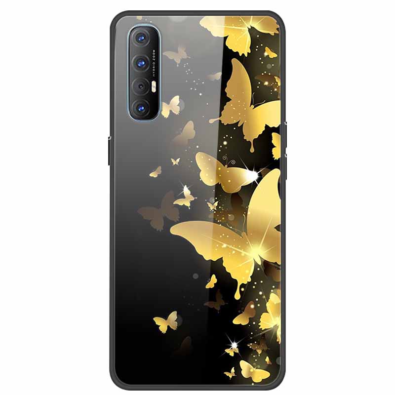 Glass Case For Oppo Reno 3 Pro 5G Case Soft Bumper Hard Tempered Glass Back Cover For Oppo Reno3 Pro 2019 Phone Case Funda Bag