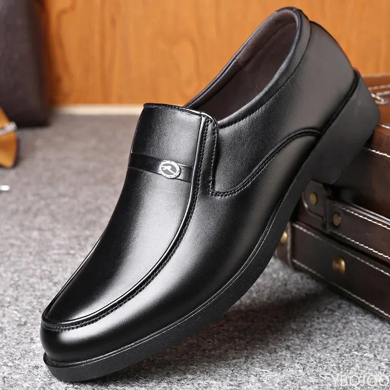 Nuove Scarpe da Uomo da Lavoro Scarpe Formali in Pelle a Punta Rotonda Scarpe Nere Casual da Lavoro Antiscivolo con Lacci Mocassini da Uomo