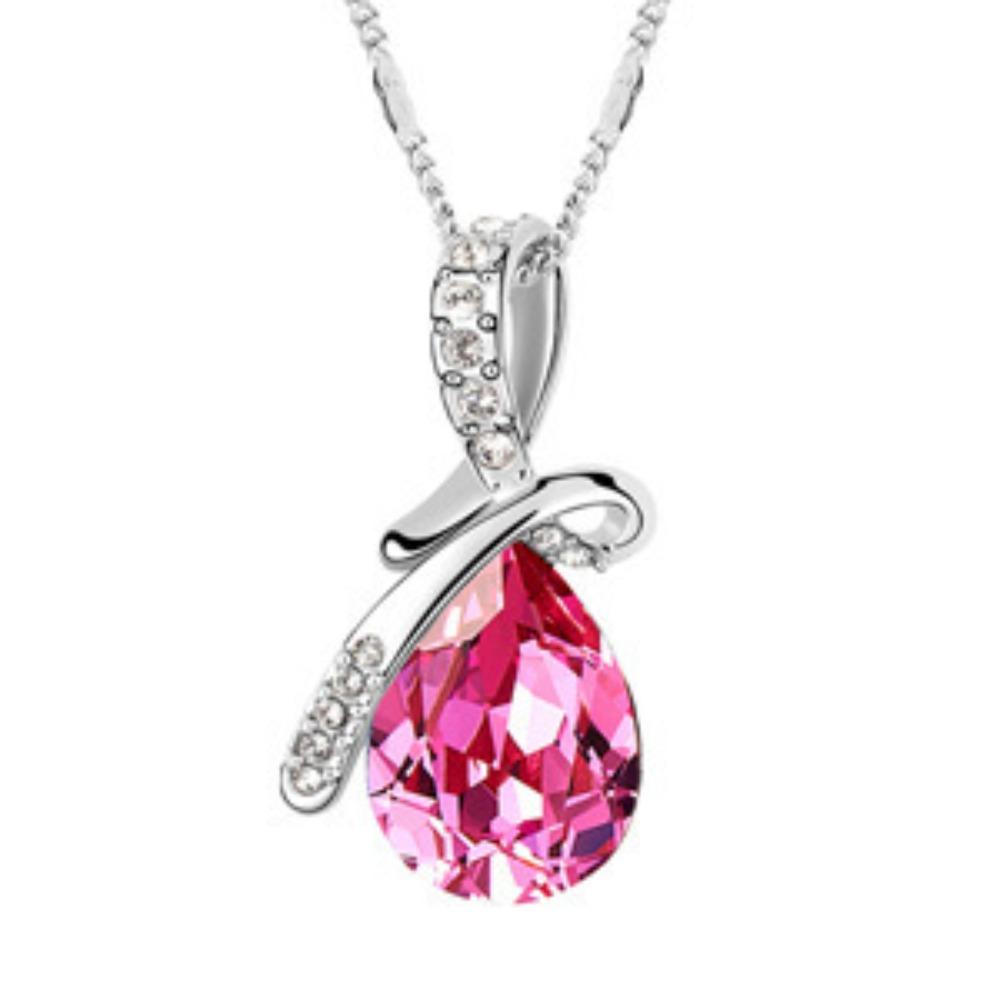 Silver Plated Angel Tear Necklace Elegant Collarbone Chain for Women Fashion Jewelry Gift