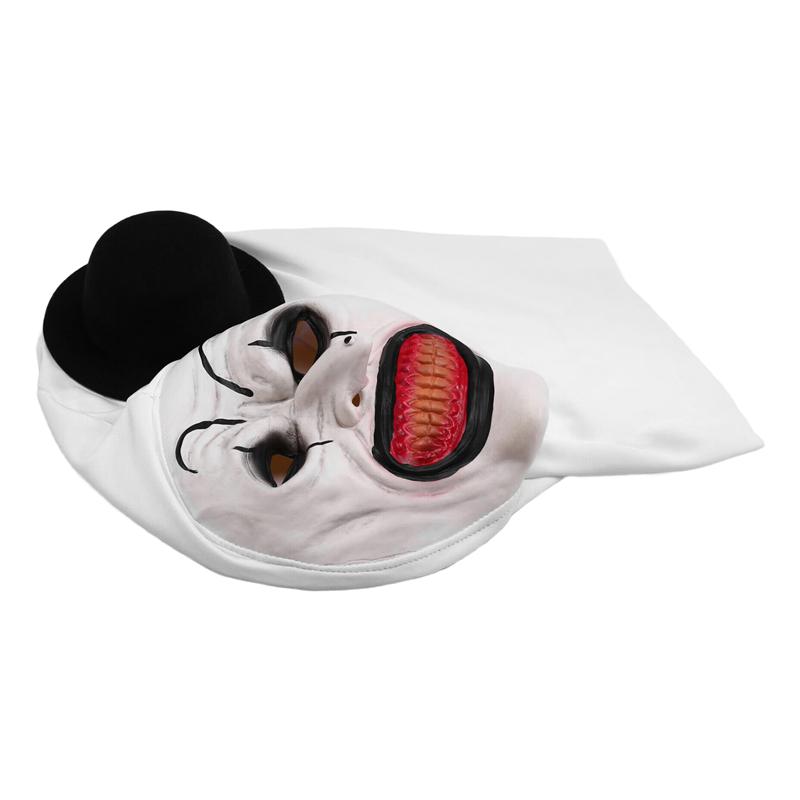 M-Modern-Halloween Terrifier Mask Killer Clown Mask Scary Joker Costume Halloween Horror Creepy Mask For Adult Men Women белый