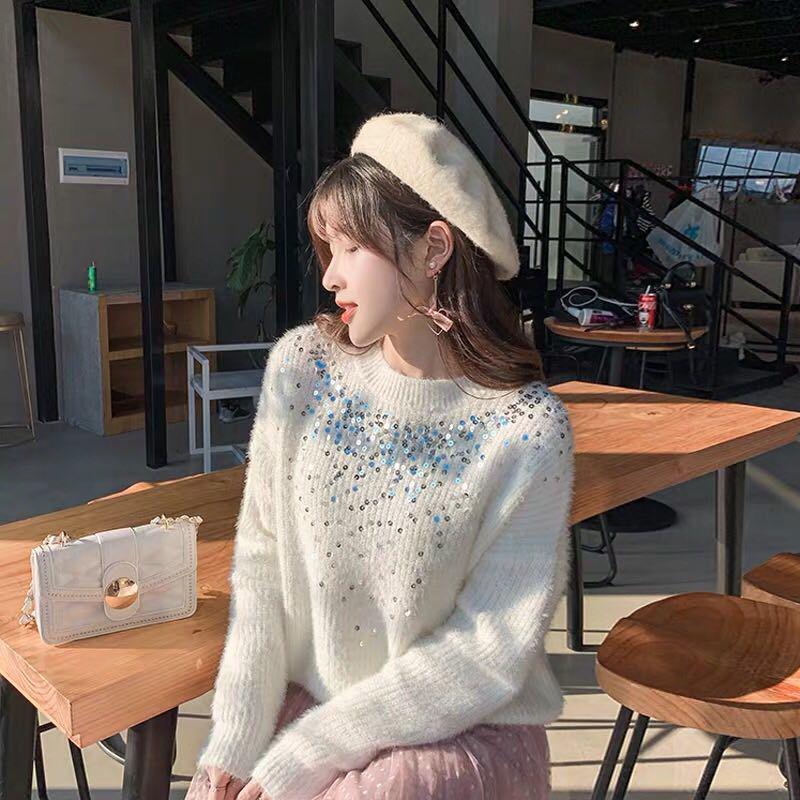 

Осенне-зимний короткий толстый пуловер с круглым вырезом и подкладкой в стиле ленивой моды, однотонный свитер XL