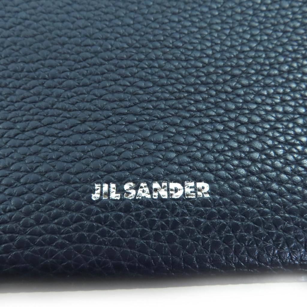 Ausgezeichnete JIL SANDER Handtasche J-SHOPPER Dunkelblaues Leder Damen Gebraucht