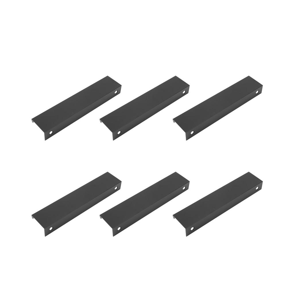 10 ks úchytek pro prsty z černé moderní hliníkové slitiny o tloušťce 1 mm, skrytá úchytka pro skříňky