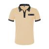 Men's Fashion Collar Print  Loose Polo Shirts Short Sleeve Turn-down  Solid Color Simple T-shirt Top