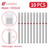 Cylindrical Bit Diamond Nail Drill Bit Set 10Pcs Nail Milling Cutters for Nail Surface Shaping Dead Skin Removal Fine Grinding Nail File Sets Home
