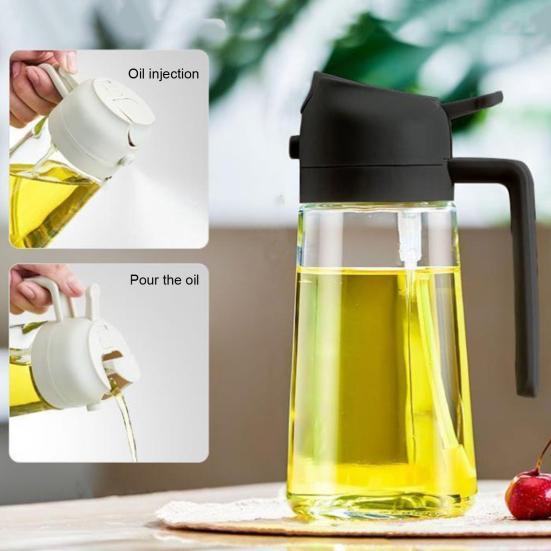 Oil Sprayer Bottle for Kitchen 2 In 1 Glass Oil Dispenser