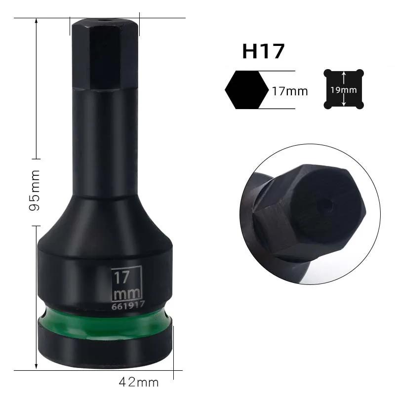 Zeskant Bit Socket Adapter T25H10-H36 voor 3/4 Inch Aandrijving Voor Slagmoersleutel met Verhoogde Sterkte door Geïntegreerde Constructie
