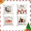 Christmas Simple Red Hat Single-sided Printed Cushion Holiday Home Decoration Printed Pillow Case
