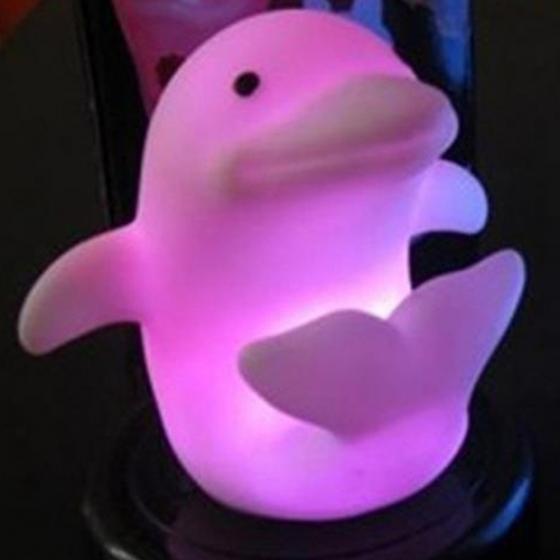 Cute Dolphin 7 Changing Colors LED Night Light Decoration Nightlight Children Kids Gift ADM
