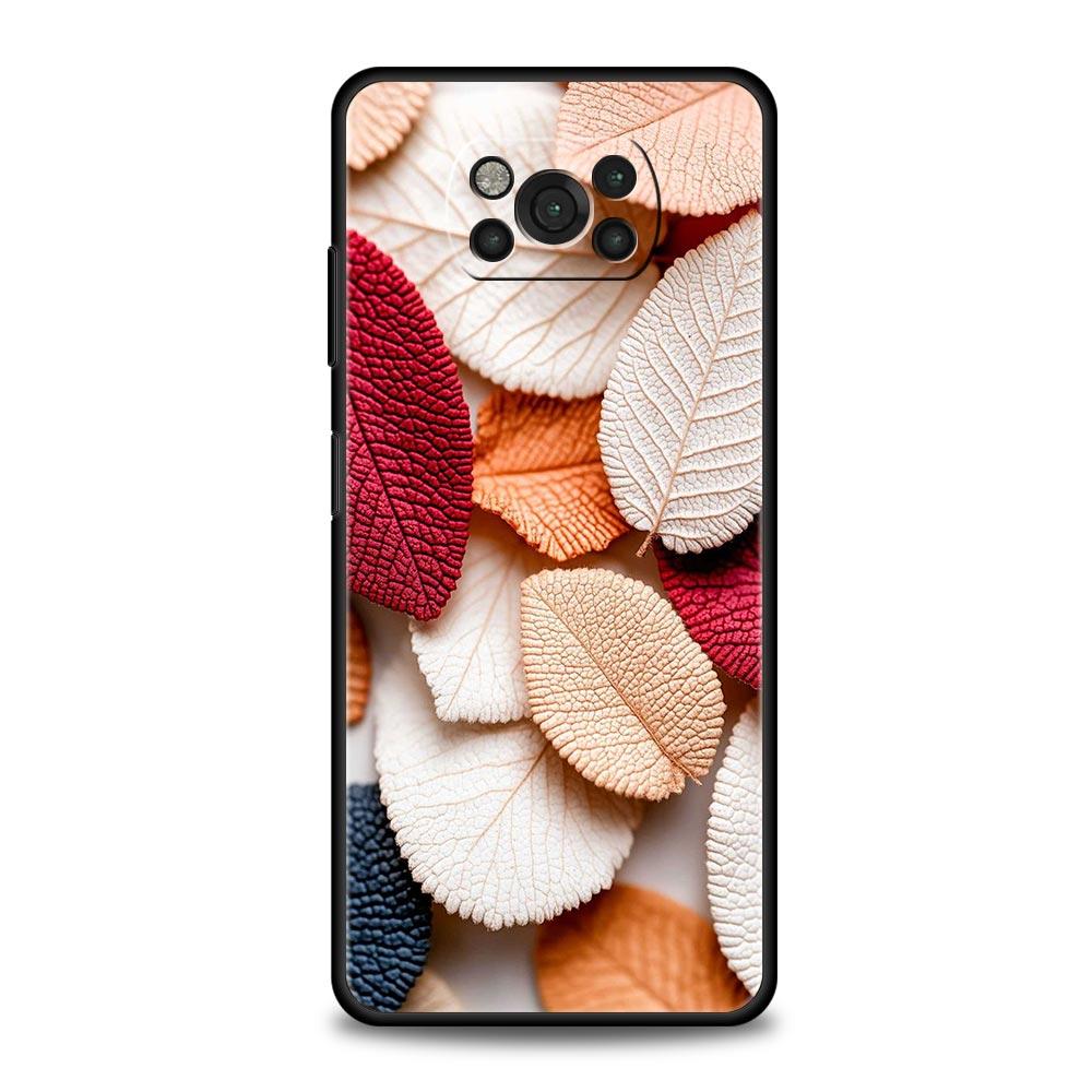 Cartoon Leaf Phone Case Cover for Xiaomi Poco F7 Ultra F6 F5 F4 F3 X6 X5 X4 X3 NFC C51 C55 M4 GT 5G Soft TPU Shell Fundas Capas