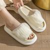 Indoor Home Linen Slippers Women's Four Seasons Cotton and Linen Slippers Floor Breathable, Sweat-wicking Thick Soles and Non-slip