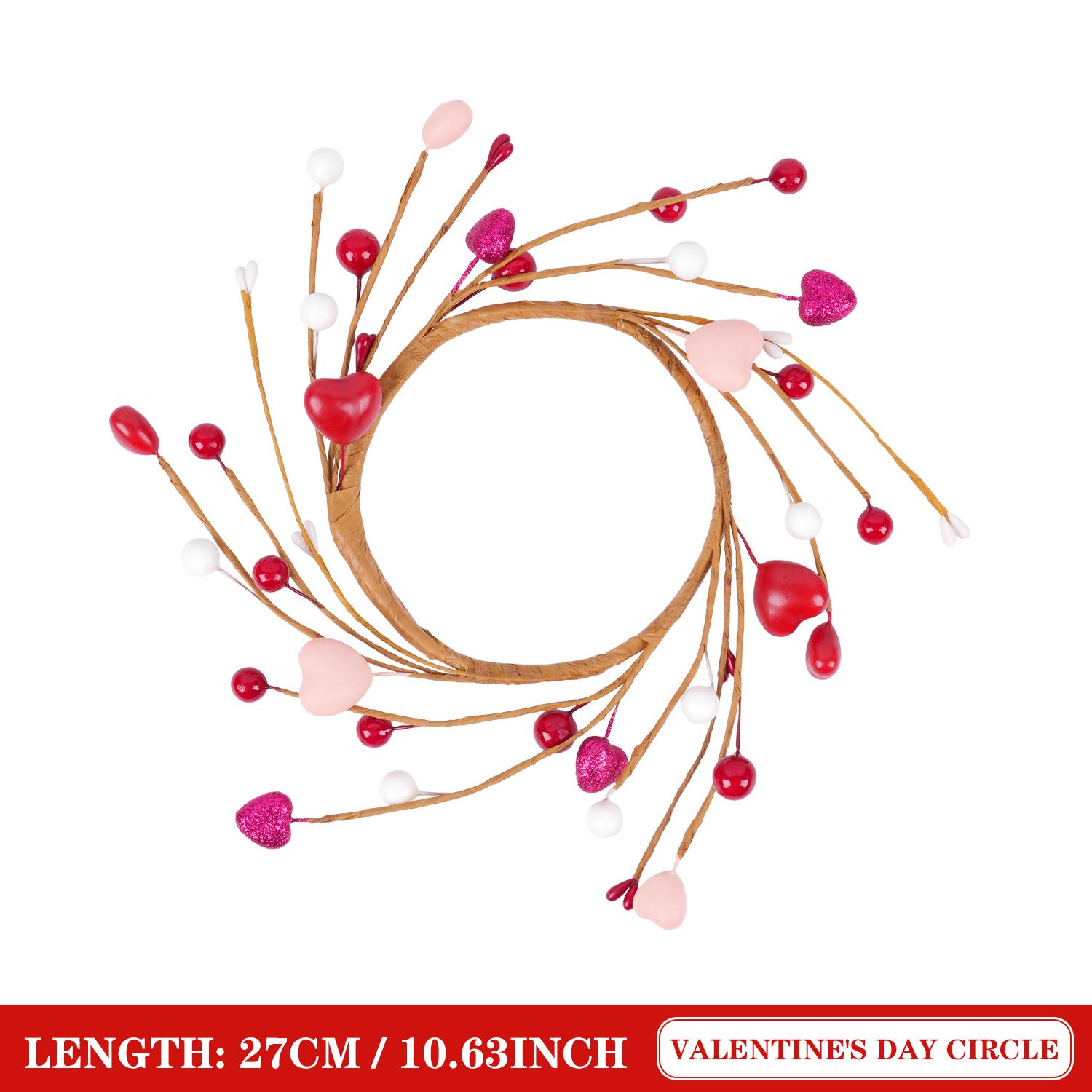 

27/36CM Valentine s Day Round Berry Artificial Wreath DIY Home Wedding Proposal Party Wall Door Hanging Decoration