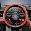 Suitable for Porsche Premium Suede Snap-On Steering Wheel Cover, Non-Slip Durable for Cayenne 996 Macan 957 Volante Boxster 986