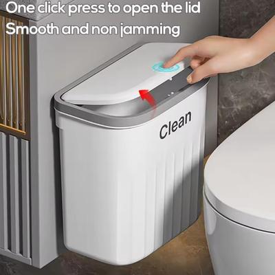 Wall Mounted Trash Can for Bathroom Toilet Garbage Bucket Bin Hanging Waste Basket