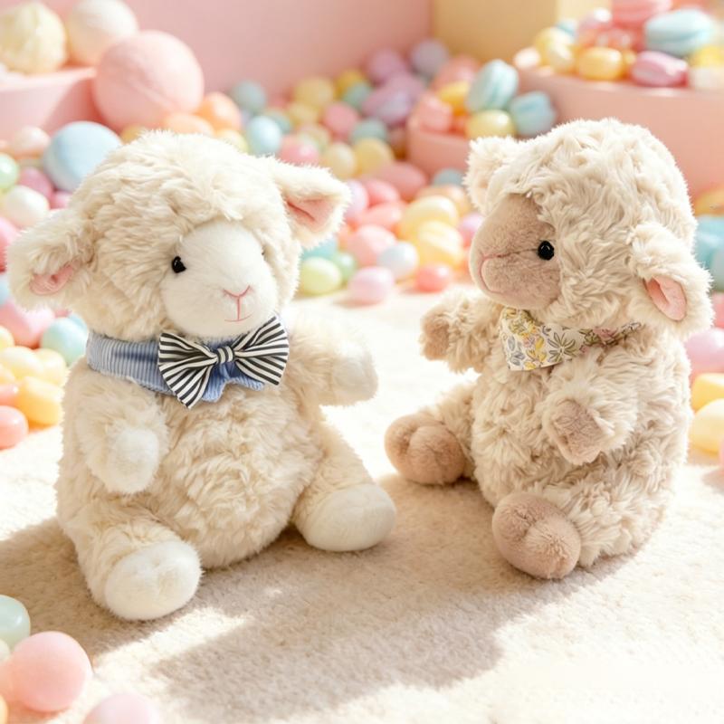 22cm Cute Sheep Plush Toys Room Decoration Items Super Cute Soft Sheep Doll Sleeping Companio Birthday Gift For Boys And Girls