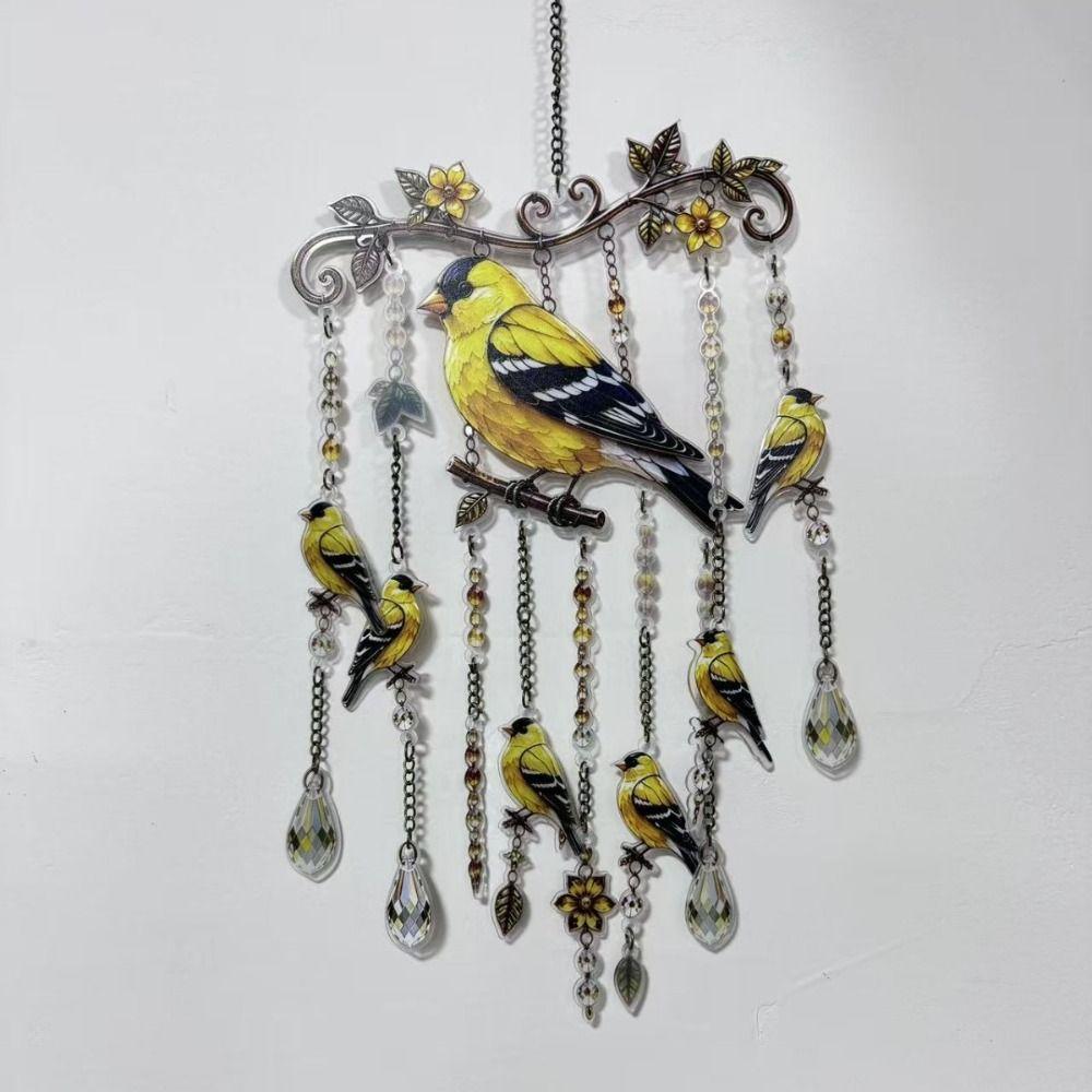 Crystal Pendants Bird Wind Chime Metal Suncatcher Wind Chime Hummingbird Wind Chime Patio Decor