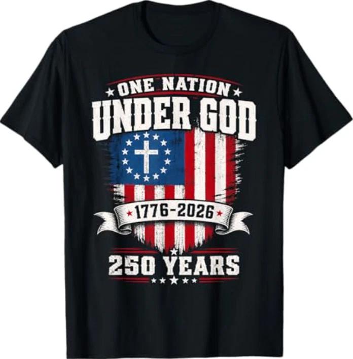 USA 250 American 4th of July Patriotic God T-Shirt 4XL