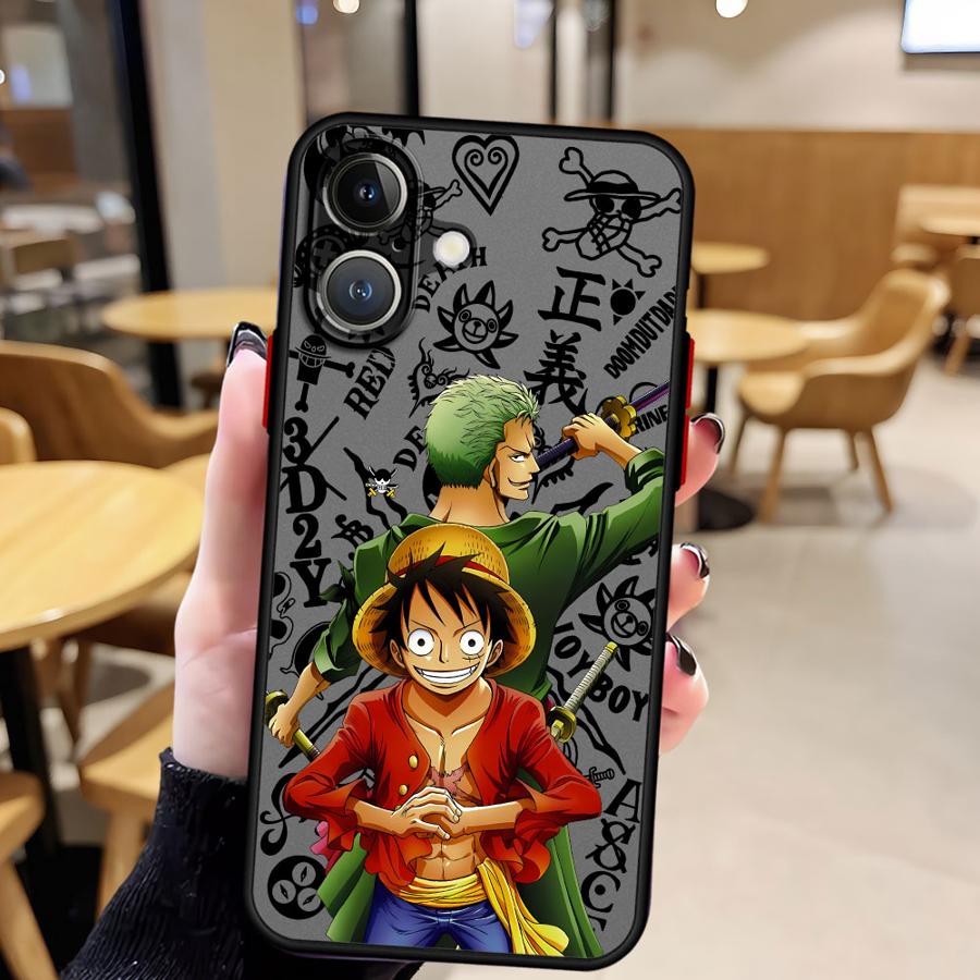 Anime One Piece Luffy Zoro Funda Back Phone Cover Case for iPhone 17 Pro Max Air 12 7 8 SE 15 13 Mini 11 14 16 Plus XS XR