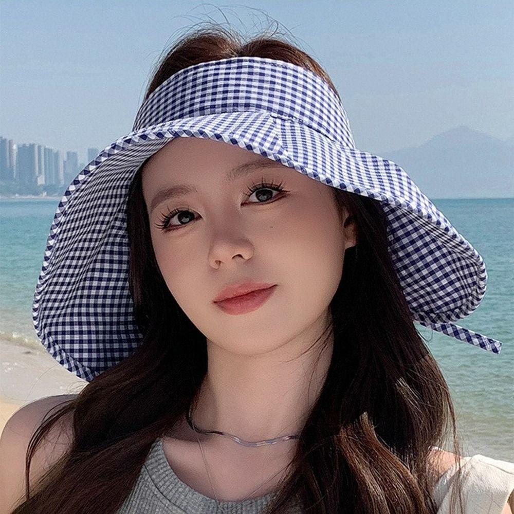 Foldable Large Brim Sun Hat Breathable Wide Brim Sunhat Sun Protection Hats  For Ladies Girl