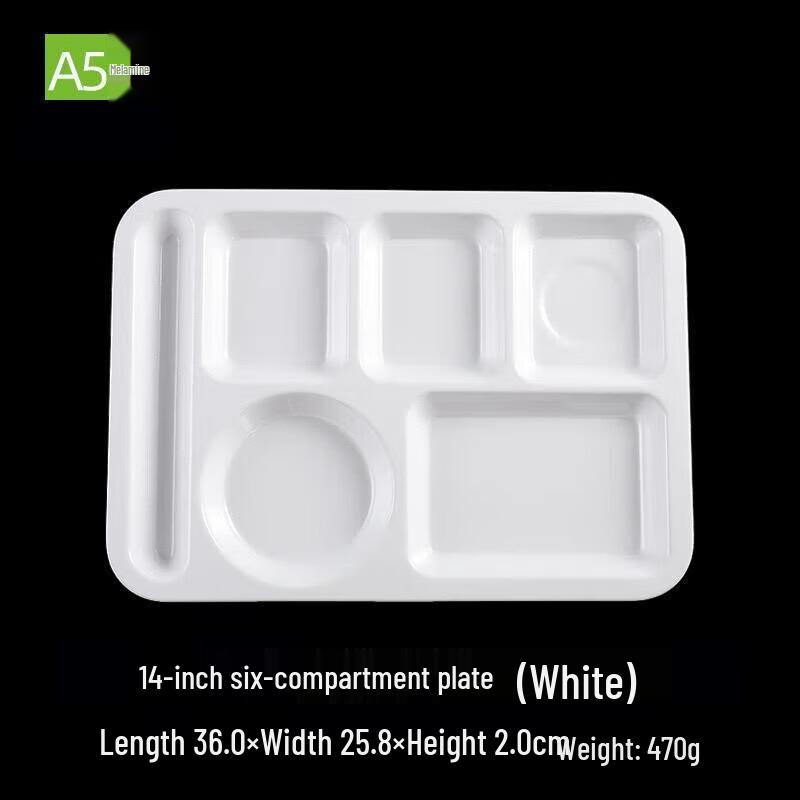 Commercial Melamine Rectangular Compartment Meal Tray