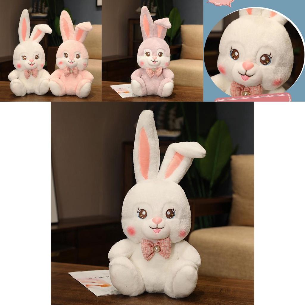 Little Rabbit Plush Doll Three-colored Bow Tie